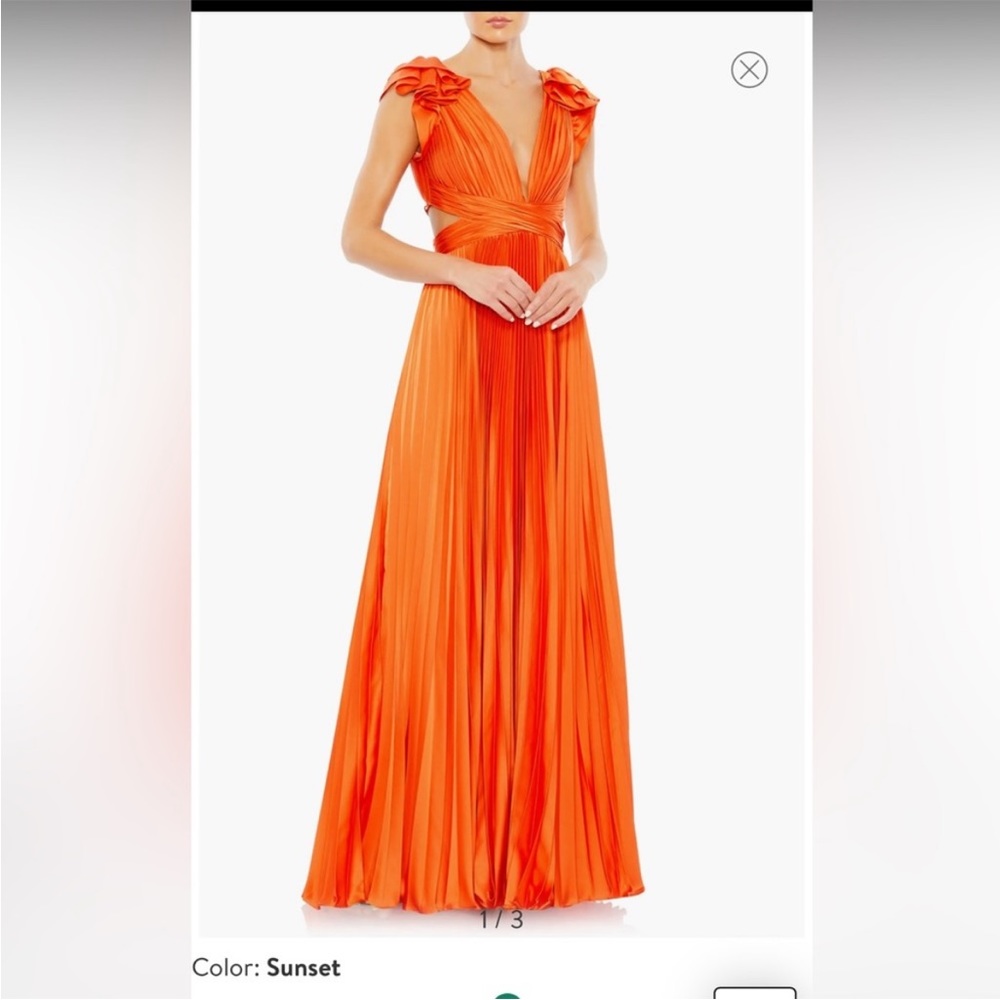 Ienna Pleated Lace-Up Satin Gown